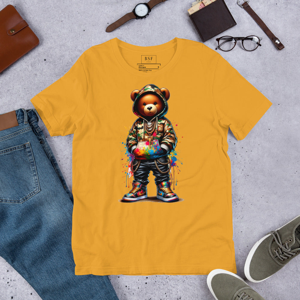 Camo Tie-Dye Bear Unisex T-Shirt