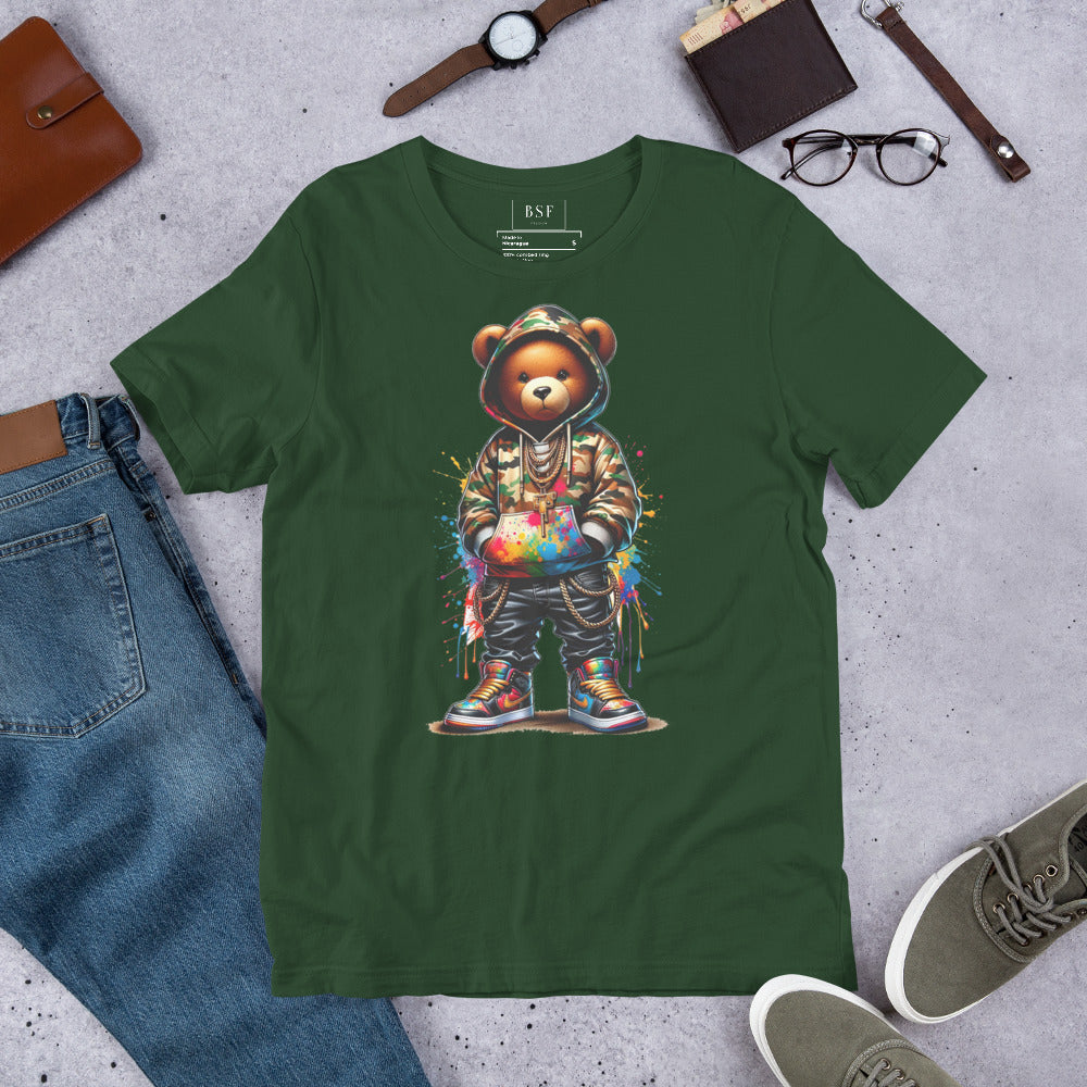 Camo Tie-Dye Bear Unisex T-Shirt