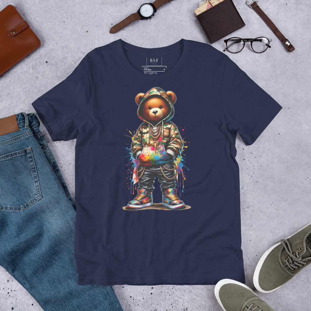 Camo Tie-Dye Bear Unisex T-Shirt