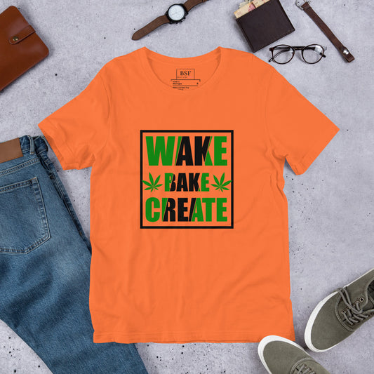 Wake, Bake, and Create (Black) Unisex T-shirt