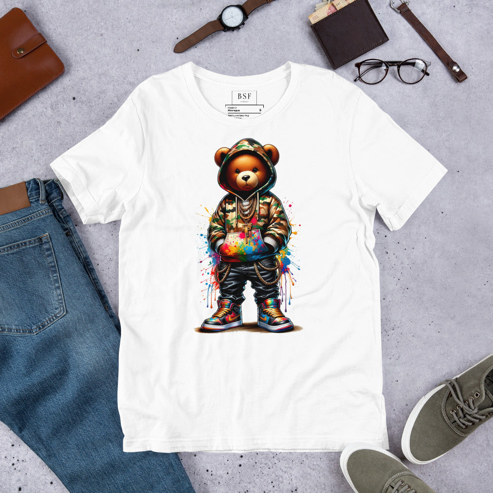 Camo Tie-Dye Bear Unisex T-Shirt